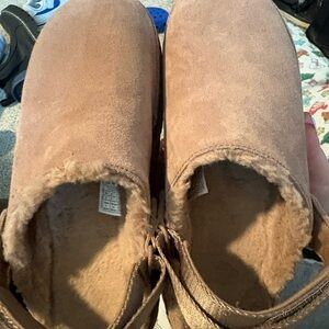 UGG Tan Slip-On Shearling Mules